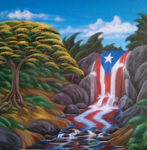 Puerto Rico Painting Ideas, Barbados Art, Dominican Culture, Puerto Rican Artwork, Puerto Rico Art, Puerto Rican Flag, Puerto Rican Culture, Puerto Rican Pride, Jesus Tattoo