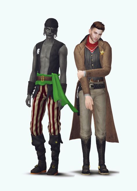 Match Halloween Costumes, Sims 4 Halloween Costumes, 4 Halloween Costumes, Cowboy Pirate, Sims 4 Halloween, Best Mens Costumes, Detective Costume, Epic Halloween Costumes, Dapper Suits