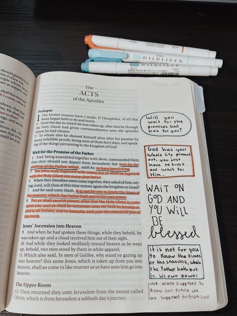 Acts 4 Bible Journaling, Acts 1 Bible Journaling, Acts Bible Journaling, Acts Bible Study, Bible Annotations, Acts Bible, Bible Journal Notebooks, Bible Studying, Acts 1