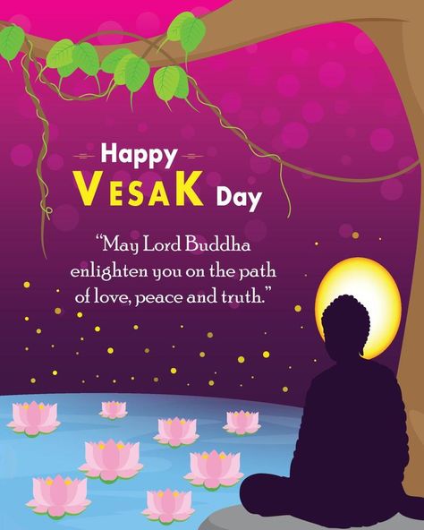 Happy Vesak Day with Slogan and Sacred fig tree Happy Vesak Day, Happy Vesak, Vesak Day, Happy Easter Pictures, Vector Food, Easter Pictures, Tree Tree, Fig Tree, Happy Easter