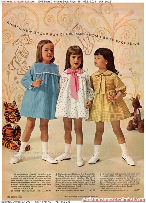 Vintage Kids Fashion, Vintage Girls Clothes, Vintage Childrens Clothing, Vintage Kids Clothes, Estilo Real, Retro Kids, Christmas Book, Clothing Catalog, 1960s Fashion