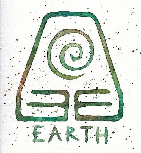 Earth Kingdom // Symbol 10x10 Watercolor by EverlastingFantasy Earth Kingdom Symbol, Avatar The Last Airbender Earth, Toph Avatar, Earth Symbol, Earth Kingdom, Avatar The Last Airbender, The Last Airbender, Green Brown, The Earth