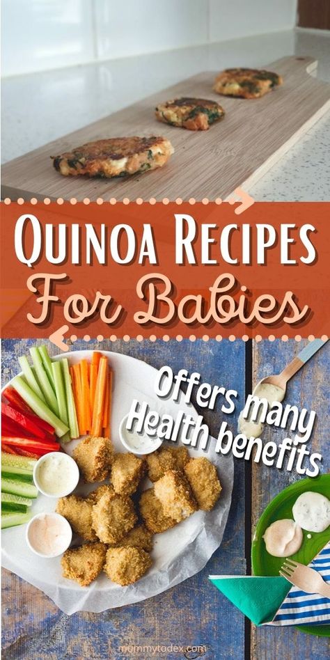 Quinoa Recipes for Babies | Quinoa for Baby Led Weaning Quinoa Bites Baby, Quinoa For Babies, Dairy Free Quinoa Recipes, Quinoa Patty, Quinoa Cakes, Breakfast Ideas Easy, Baby Led Weaning Breakfast, Recipes For Babies, Quinoa Recipes Easy