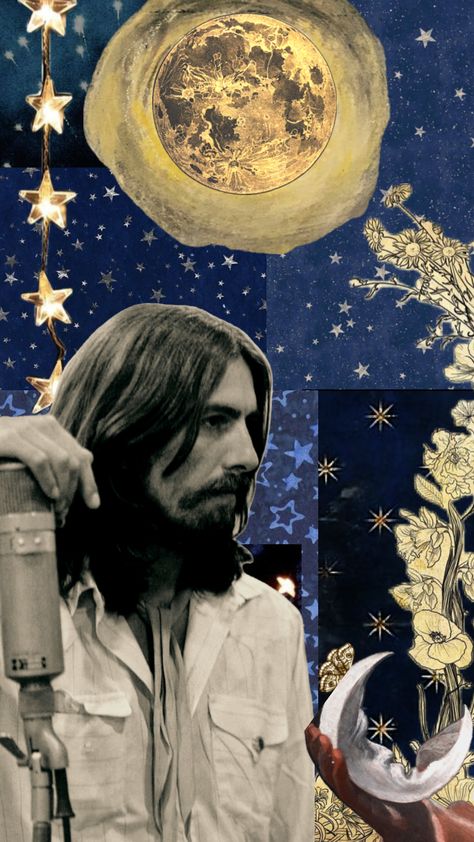 #georgeharrison #thebeatles #moon #whimsigoth #sixties #60s #shufflefyp #wallpaper George Harrison Wallpaper, George Harrison Art, Beatles Wallpaper, Beatles Art, Happy Stuff, George Harrison, Beetles, Your Aesthetic, Creative Energy