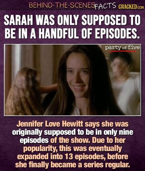 15 Behind-The-Scenes Facts About Party Of Five | Cracked.com Party Of Five, Jennifer Love Hewitt, Jennifer Love, Facts About, Behind The Scenes, Movie Tv, How To Become, Reading, Tv