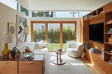 Photo 9 of 12 in Clerestories and a Pitched Roof Cap This $330K Garage Turned ADU in Los Angeles - Dwell Studio Adu, Granny Suite, Roof Cap, Garage Studio, Light Hardwood, Light Hardwood Floors, Accessory Dwelling Unit, Garage Conversion, Inspirational Photos