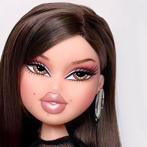 Bratz Fever💄 on Instagram: "New era🌹  Victoria for @thatbratzntm 🩷 .  . . . . . . @bratz @bratzuk #bratz #bratzdolls #bratzdoll #bratzchallenge #bratzmakeup #bratzaesthetic #bratzcollector #bratzdollmakeup #bratzedit #passionforfashion #p4f #basicaperomuyperra" Bratz Halloween Makeup, Brown Hair Bratz Doll, Bratz Doll Brown Hair, Brunette Bratz Doll, Bratz Summer, Wydowna Spider, Bratz Wallpaper, Bratz Doll Makeup, Bratz Makeup