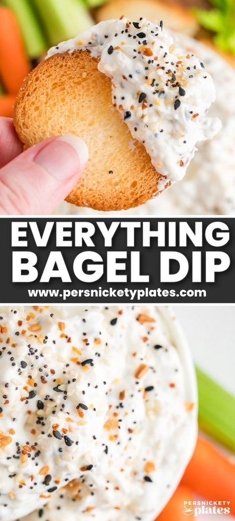 Everything Dip Recipe, Healthy Dip For Crackers, Easy Dip For Bread, Easy Dip To Make, Dinner Party Dips, Savory Cold Dips, Few Ingredient Dips, Bagel Chips And Dip, Cream Cheese Cracker Dip Easy