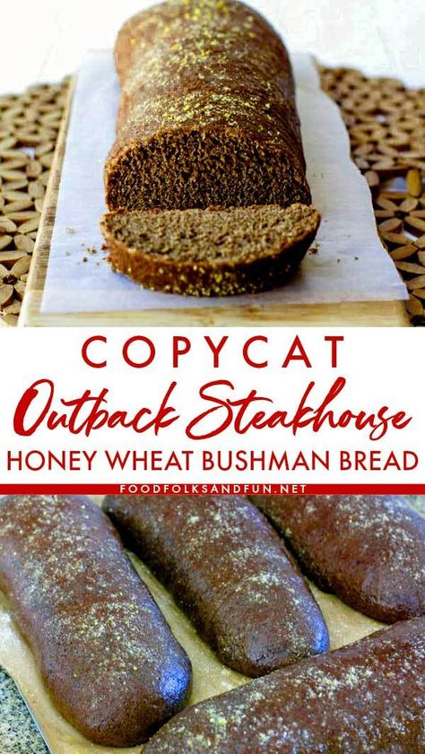 Bushman Bread, Outback Bread, Copycat Outback, Soup Bread, Homemade Goods, A Loaf Of Bread, Artisan Bread Recipes, Outback Steakhouse, Honey Wheat