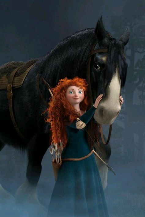 Merida and Angus Prenses Merida, Disney Horses, Merida Disney, Brave Merida, Animation Disney, Princess Merida, Disney Brave, Merida Brave, Images Disney