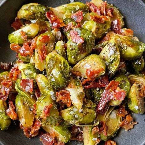 Roasted Brussels Sprouts With Bacon Honey Butter Recipe - Don't Sweat The Recipe Bacon Honey Brussel Sprouts, Bacon And Brussel Sprouts Roasted, Honey-glazed Roasted Brussels Sprouts With Bacon, Honey Glazed Brussel Sprouts With Bacon, Bacon Brussel Sprouts Roasted, Brussels Sprouts And Bacon Recipe, Brussel Sprout Recipes With Bacon, Honey Roasted Brussel Sprouts, Roasted Brussel Sprouts With Bacon