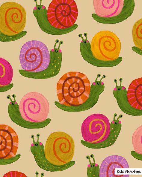 Cute Snail Drawings, Nursery Color Scheme, Snail Art, Diy Pottery Painting, Color Design Inspiration, Diy Pottery, Barn Quilts, Pottery Painting, Watercolor Cards