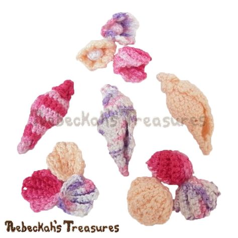 Mini Sea Shells via @beckastreasures! | Free Crochet Patterns at www.rebeckahstreasures.com | #seashell #crochet Ocean Crochet, Sea Motifs, Amigurumi Fish, Crochet Dog Hat, Crochet Fish, Crocheting Ideas, Crochet Washcloth, Crochet Daisy, All Free Crochet