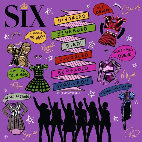 Square musical print series - SIX (21cm x 21cm)  This print is professionally printed on 200gsm card and is sent 1st class via Royal Mail Musical Wallpaper, Musicals Funny, Six The Musical, Musical Theatre Broadway, Theatre Life, Broadway Theatre, Musical Art, Newsies, Broadway Musicals