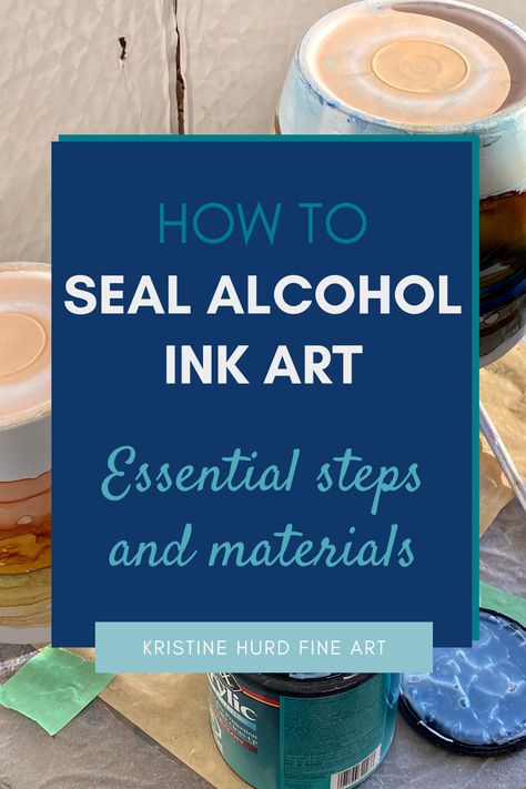 To preserve your alcohol ink art art, you must be sure to seal the alcohol ink properly whether you're painting on paper, canvas, ceramic, glass and more. This includes using products that won't re-activate the ink, and using those products in the right order. Alcohol Ink Stained Glass Diy, Alcohol Ink Birthday Cards, Alcohol Pens Art, How To Make Alcohol Ink, Alcohol Ink On Glass Diy, Alcohol Ink Christmas Cards, How To Use Alcohol Ink, Alcohol Ink On Acrylic, Alcohol Ink Tutorials