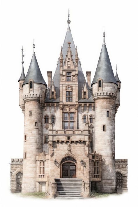 Architecture photo of german castle building tower white background. | free image by rawpixel.com / Tanat Chittirungsan Castle Front View, Aesthetic Buildings, German Castles, Russian Aesthetic, Starter House, Castle Building, Europe Architecture, Architecture Blueprints, German Architecture