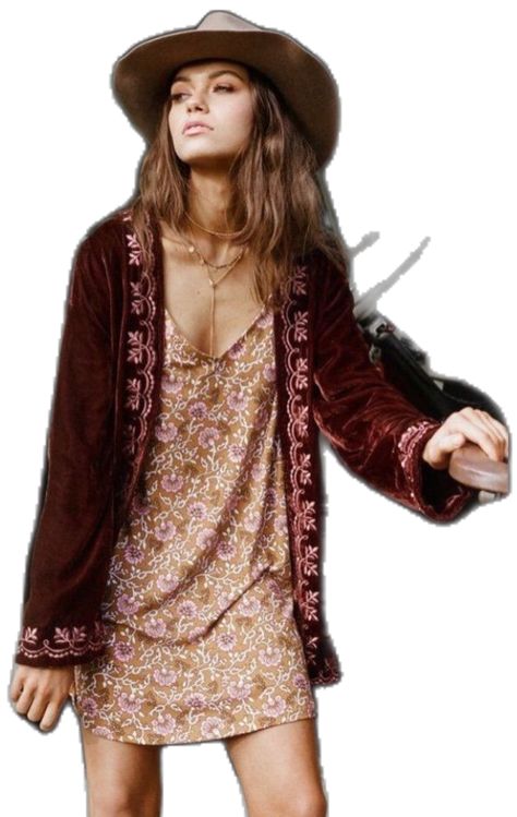 Looks Hippie, Fox Jacket, Floral Print Gowns, Long Winter Coats Women, Womens Black Coat, Estilo Hippy, Bohemian Girls, Casual Outwear, Boho Hat