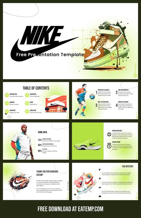 Nike 13 Nike Presentation Design, Slides Design Presentation, Table Of Contents Design, Giving A Presentation, Team Presentation, Startup Presentation, Brand Guidelines Design, Marketing Proposal, Nike Website