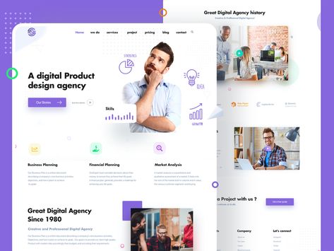 Digital Agency Landing Page Design by Ghulam Rasool 🚀 for Cuberto on Dribbble Agency Landing Page Design, Agency Landing Page, Marketing Agency Website, Agency Website Design, Finance App, Ux Design Inspiration, Agency Website, Web Layout Design, Learning Design