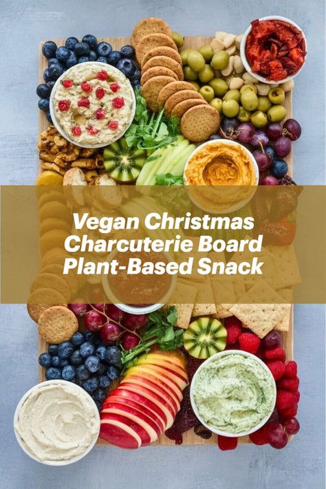 A vegan Christmas charcuterie board featuring hummus, dips, and a vibrant assortment of fresh veggies. Plant Based Charcuterie Board, Vegan Charcuterie Board Ideas, Vegetarian Charcuterie Board, Holiday Charcuterie Board Ideas, Vegan Charcuterie Board, Christmas Charcuterie Board Ideas, Charcuterie Board Christmas, Holiday Charcuterie Board, Holiday Charcuterie