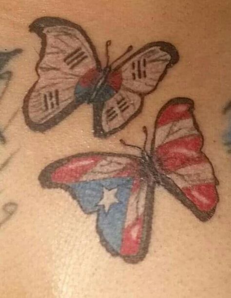 Puerto Rico Butterfly Tattoo, Puerto Rican Butterfly Tattoo, Mexican Puerto Rican Tattoo, Puerto Rican Inspired Tattoos, Traditional Puerto Rican Tattoo, Puerto Rican Drawings, Puertorican Tattoos Symbols, Tattoo Ideas Puerto Rico, El Salvador Tattoo Ideas