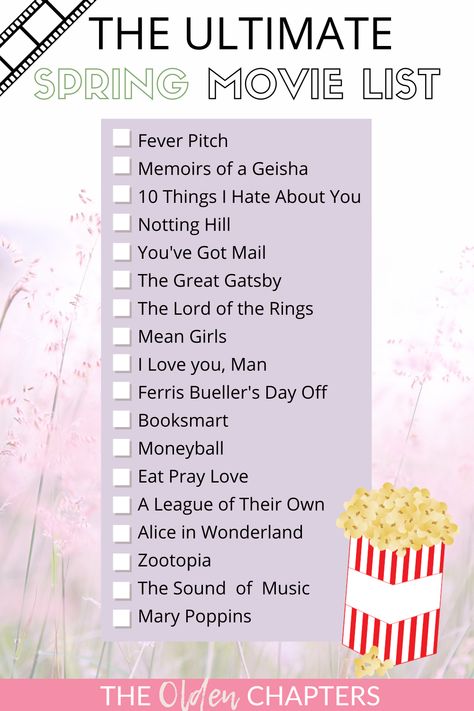 Spring Movies Aesthetic, Films To Watch Bucket Lists, Spring Mood Aesthetic, August Movie List, Spring Movies List, Movies To Watch On Hbo, Spring Movies, Summer Movies List, Movie Bucket List