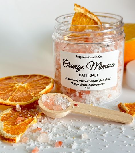 Are you looking for a Citrusy 🍊🍋‍🟩 relaxing salt bath.. We have added one more Bath Salt variant to our Bath Salt Collection. Orange Mimosa 🍊 Bath Soaks from @magnolia_candle_co Available in our Etsy shop now.. #bathsalt #orangemimosa #bathsoaks #essentialoilbathsalts #aromatherapy Orange Mimosa, Bath Soak Recipe, Bath Soaks, Salt Bath, Dried Orange Slices, Bath Salt, Himalayan Pink Salt, Bath Soak, Photo Op