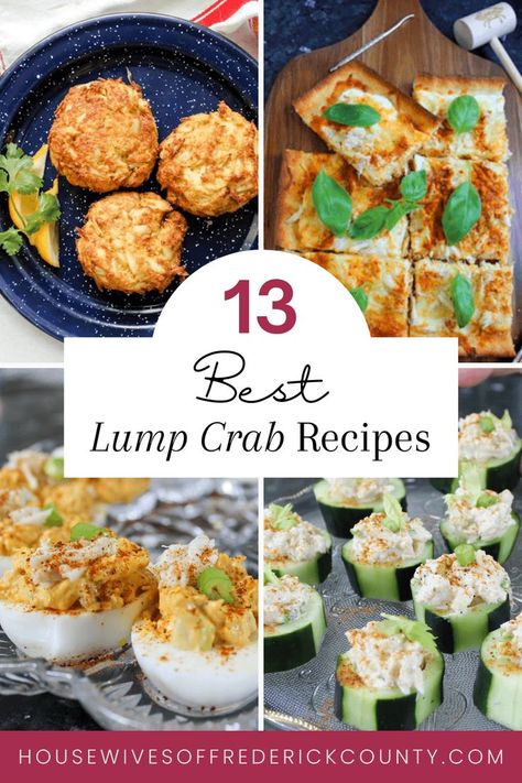 Best Lump Crab Recipes Crab Recipes Lump, Crab Deviled Eggs, Lump Crab Recipes, Crab Pizza, Lump Crab Meat Recipes, Recipes For Seafood, Cream Of Crab, Fried Frog Legs, Creamy Crab Dip