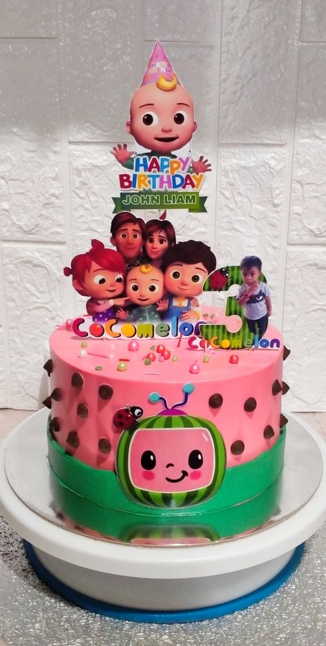 Coco Melon Cake Design, Simple Cocomelon Cake Ideas, 2year Birthday Cake, 2 Year Birthday Cake Girl, Cake For 2 Year Girl, Cocomelon Cake For Girl, Simple Cocomelon Cake, Coco Melon Cake Ideas, Cocomelon Cake Design