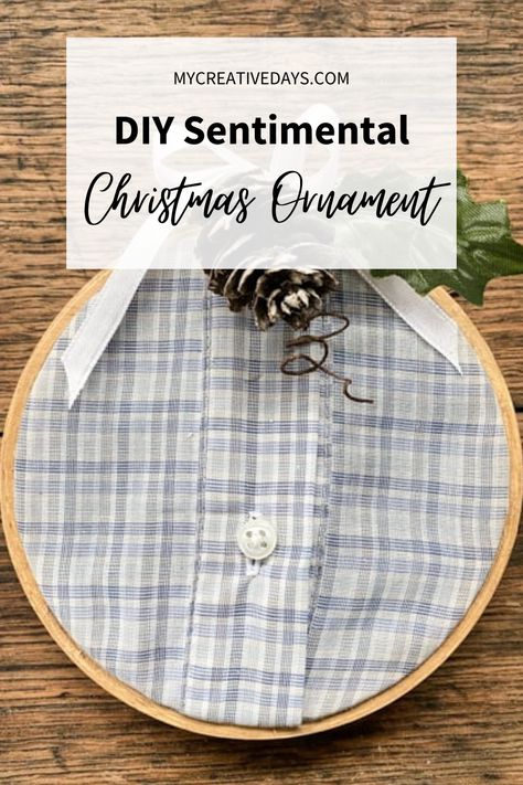 Making Keepsake Ornaments With Clothing, Old Shirt Christmas Ornament, Shirt Keepsake Ornament, Tshirt Memory Ornament, Ornament Made From Old Shirt, Shirt Christmas Ornament, Flannel Shirt Christmas Ornaments, Old Shirt Ornaments, T Shirt Ornaments