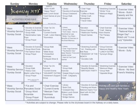 It's here! January Activity Calendar for Seniors - January Activity Calendar For Seniors, Nursing Home Activity Calendar, Crafts For January For Seniors, Activities For January For Seniors, January Senior Activities, January Activity Ideas For Seniors, January Events For Residents, January Crafts For Seniors Nursing Homes, January Senior Living Activities