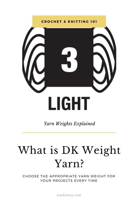 Crochet Pattern Light Weight Yarn, Yarn Weight Chart, Knitting 101, Yarn Weights, Light Worsted Weight Yarn, Yarn Sweater, Crochet Tips, Crochet Clothing And Accessories, Sport Weight Yarn