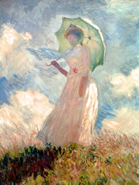 Monet's Woman with Umbrella at the Musee d'Orsay, Paris!  Better than the Lourve any day!! Woman With Umbrella, Famous Art Paintings, Umbrella Painting, Van Gogh Irises, Art Teacher Gifts, Mary Cassatt, Art Socks, Monet Paintings, Peter Paul Rubens