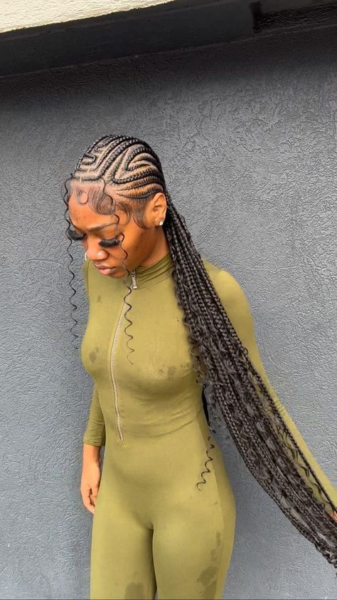 60 Cute Alicia Keys Inspired Braids Trending Right Now Cute Straightback Braids, Black Womens Braided Hairstyles, Low Feed In Ponytail, African American Braids Hairstyles, Braided Hairstyles In Bun, Boho Feed Ins, Free Style Straight Back Braids, Curly Stitch Braids, Braided Hairstyles For Black Women Straight Back