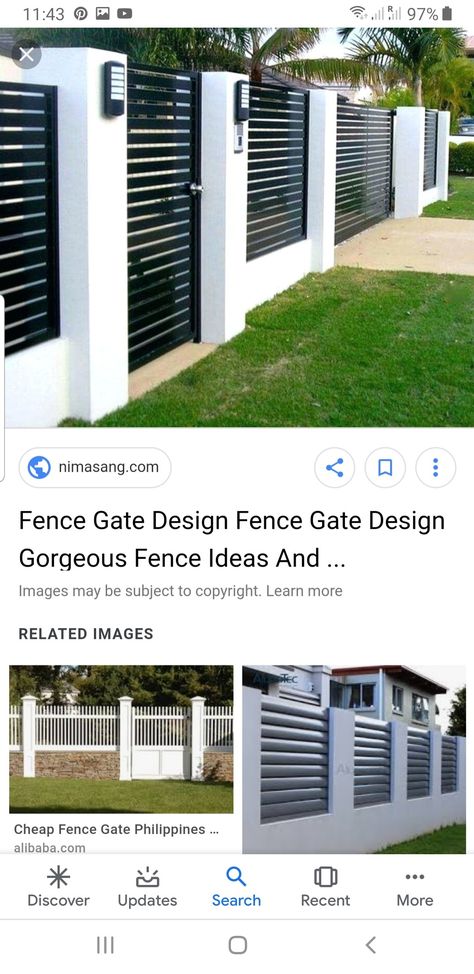 Fence And Gate Ideas Philippines, Gate Ideas Philippines, House Fence, Fence Gate Design, House Fence Design, House Gate, Cheap Fence, Photo Wall Gallery, House Construction Plan