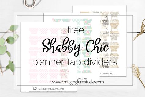 Free Tab Dividers Planner Printable - Vintage Glam Studio Printable Tabs Dividers, Printable Tabs, Glam Studio, Tab Dividers, Planner Tabs, Printable Calendars, Printables Freebies, Planner Stationery, A5 Planner