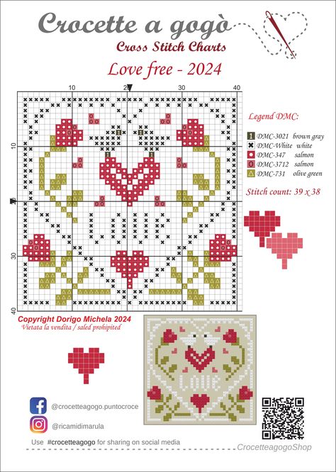 Valentine’s Day Cross Stitch, Valentine Cross Stitch Patterns Free, Valentines Cross Stitch Patterns, Valentine Cross Stitch Patterns, Valentine Cross Stitch, Valentine Ornaments, Freebies Pattern, Heart Cross Stitch, Free Cross Stitch Charts