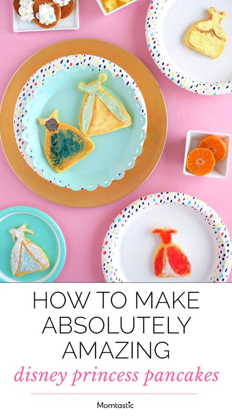 How to Make Absolutely Amazing Disney Princess Pancakes Princess Pancakes, Disney Themed Food, Disneyland Food, Princess Diy, Diy Disney, Walt Disney World Vacations, Gel Food Coloring, Pancake Batter, Disney Party