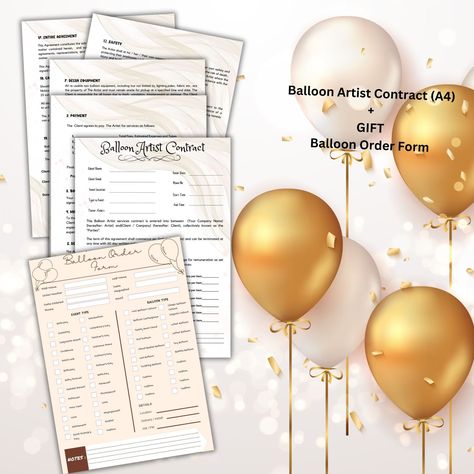 Balloon Prices Zazzle, Balloon Contract, Catering Contract Agreement, Contract Agreement Between Two Parties, Model Comp Card, Balloon Prices, Small Business Signs, Purchase Contract, Balloon Artist