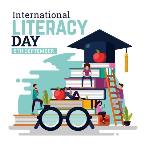 Literacy Posters Design, International Literacy Day Poster, Literacy Day Poster, World Education Day, Freshers Day, World Literacy Day, Importance Of Literacy, Word Art Drawings, International Literacy Day