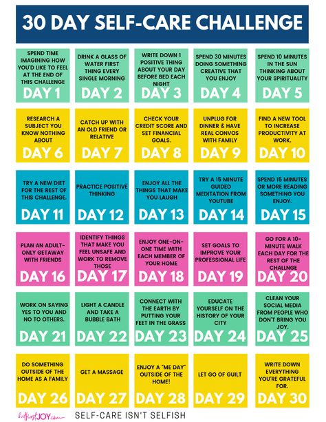 30 Day Self-Care Challenge (FREE Calendar & Workbook) Self Care Challenge, Wellness Challenge, Happiness Challenge, Self Care Bullet Journal, Vie Motivation, Free Calendar, Love Challenge, Care Quotes, Health Challenge