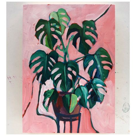 Painting Canvases, Gouache Art, Plant Painting, Tropical Art, Plant Art, Botanical Art, Painting Inspiration, Art Sur Toile, Art Lessons