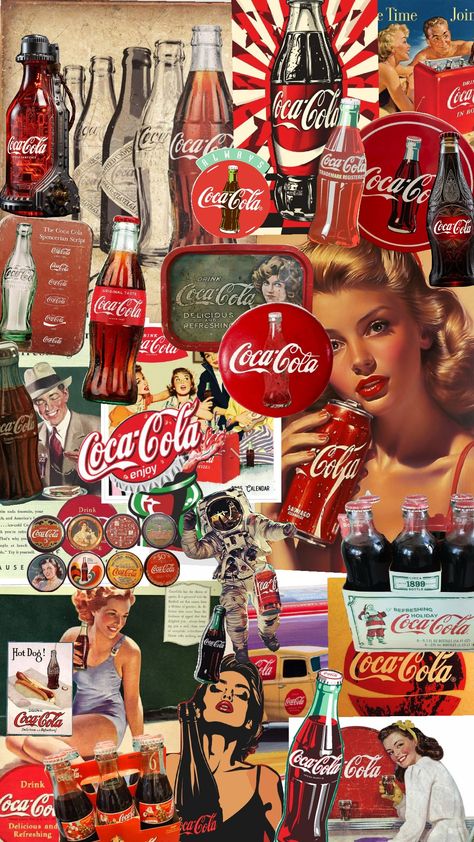 Coca Cola Coke Cola Aesthetic, Jaz Core, Coca Cola Aesthetic, Coke Aesthetic, Backround Pics, 1950s Aesthetic, Coca Cola Wallpaper, Collage Project, Vintage Coke