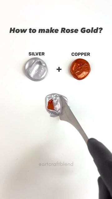 Art Craft Blend on Instagram: "How to make Rose Gold? 🩶➕🥉 . . . . . . . . #colors #paintmixing #colormixing #art #artvideo #color #mixing #palette #asmr #asmrsound #satisfying #satisfyingvideo #artcraftblend" Make Rose Gold, Food Coloring Mixing Chart, Color Mixing Palette, Rose Gold Color Palette, Color Mixing Tools, Color Mixing Chart Acrylic, Color Mixing Guide, Mixing Paint Colors, Gold Color Palette