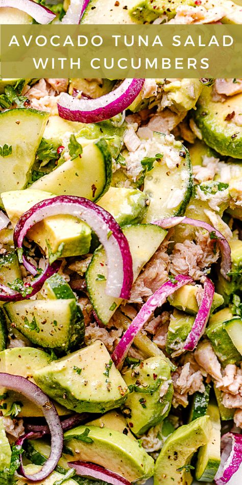 Tuna Salad With Avocado, Avocado Tuna, Avocado Tuna Salad, Healthy Foods To Make, Salad With Avocado, Tuna Salad Recipe, Healthy Food Facts, Smoothie Diet Plans, Healthy Diet Recipes