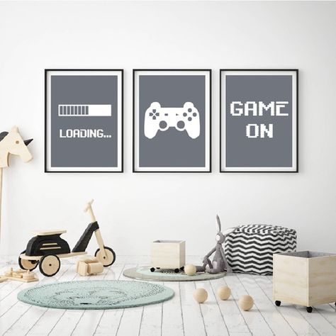 Painting Boys Room, Gamer Room Diy, Video Game Wall, Game Room Wall Decor, Game Wall, Boys Room Wall Art, Poster Painting, Gamer Room, Art Minimaliste