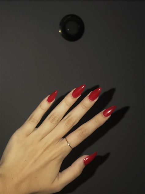 Red Stiletto Nails Short, Nail Theory, Red Stiletto Nails, Stiletto Nails Short, Red Nail, Dream Nails, Stiletto Nails, Almond Nails, Red Nails