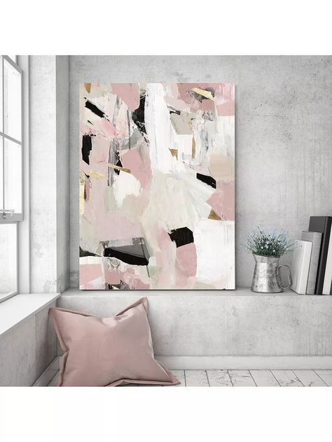 Bedroom Paintings, Painting On Canvas For Beginners, Pink Abstract Painting, Canvas For Beginners, Easy Canvas Painting, Arte Inspo, Modern Abstract Painting, Art Painting Acrylic, Abstract Canvas Art