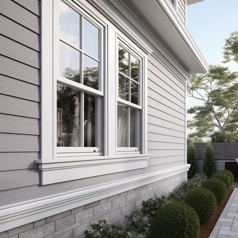 5+ Stunning Examples of Outside EPS Window Trim Enhancing Home Exteriors • 333+ Images • [ArtFacade] Window Framing Ideas Exterior, Exterior Millwork Ideas, Adding Trim To Exterior Windows, Exterior Window Molding Design, Simple Exterior Window Trim, Modern Exterior Window Trim Ideas, Front Picture Window Ideas, External Window Trim, Exterior Window Trim Styles