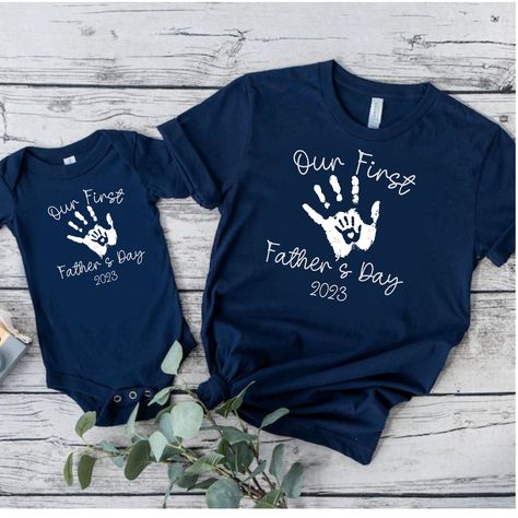 Our First Father's Day Together, Father and Baby Shirt, Matching Shirt for Dad and Son, Matching Father's Day Shirt, New Father's Day Gift Dad Daughter, Father And Baby, First Fathers Day Gifts, New Fathers, Bodysuit Fashion, Gifts For New Dads, First Fathers Day, Fathers Day Shirts, Pregnancy Reveals